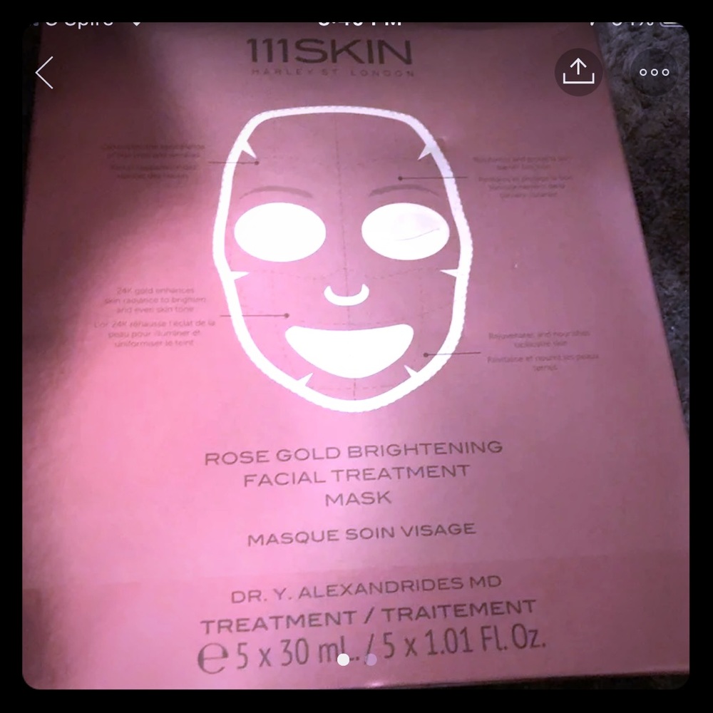 NEW 5 count ROSE GOLD FACIAL TREATMENT MASK